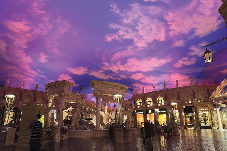 inside they also have the fake sky - Picture of Paris Las Vegas