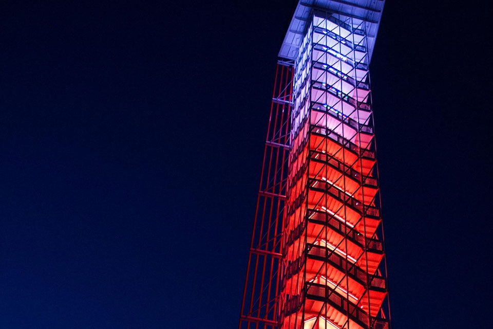 Circuit Of The Americas Observation Tower Austin Texas Usa Color Kinetics